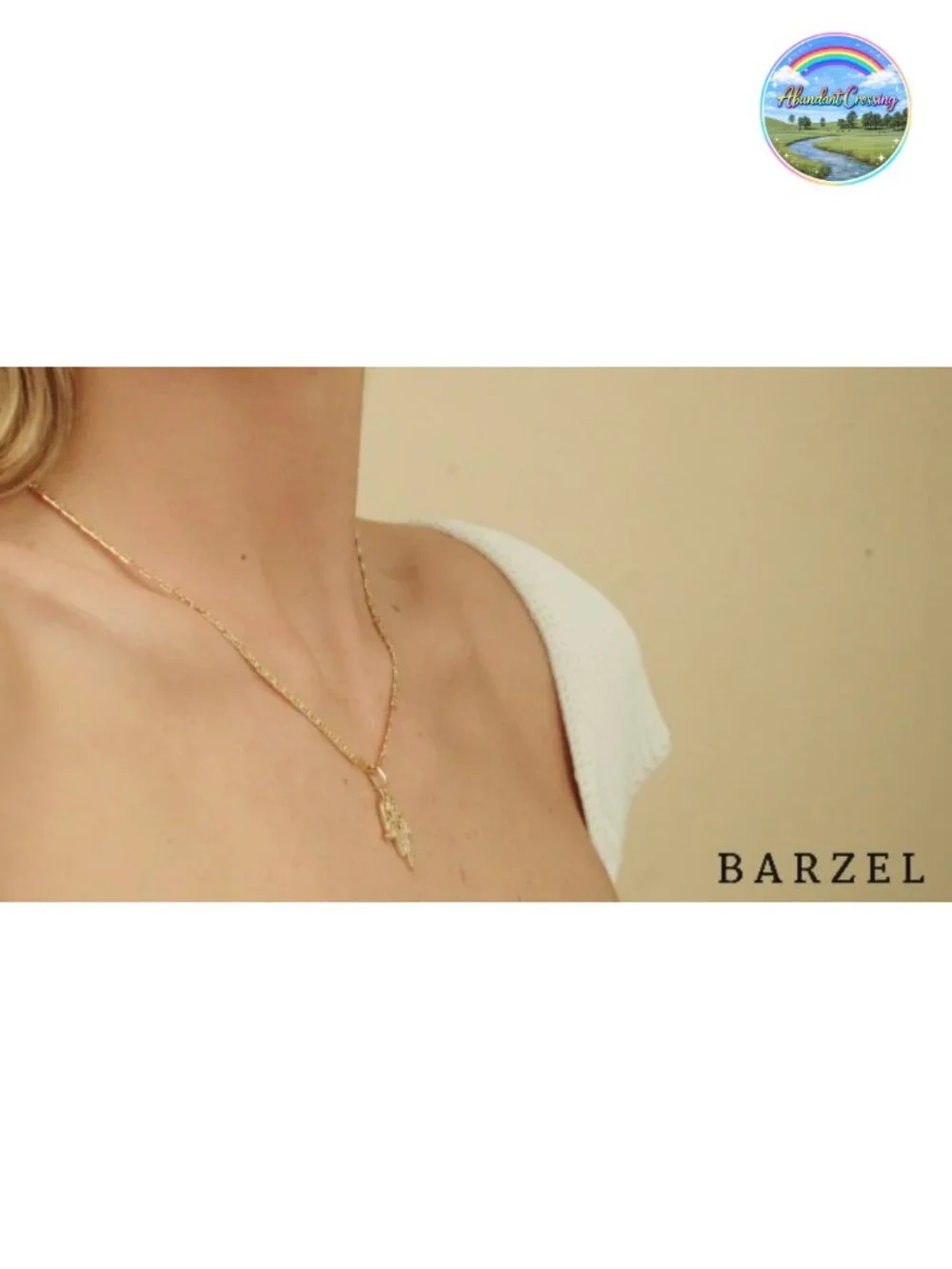 18K Gold Plated Hamsa Hand Pendant Necklace Flat Mariner Chain Lobster Clasp